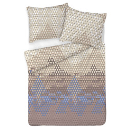 Matex Pościel satynowa 160x200 beżowa geometria 62A Exclusive 2