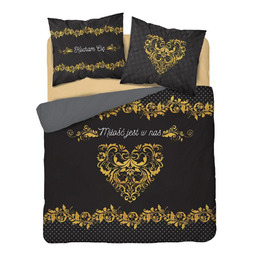 Detexpol Pościel bawełniana 160x200 Home czarna żółta 3754 A Holland 78