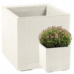 Kwietnik Donica Skrzynia Doniczka Misa Taras Ogród Kremowy 40x40x40cm