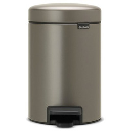 BRABANTIA Kosz na śmieci z pedałem 113246 NewIcon uszczelka przeciwzapachowa, połysk 3L Platynowy Zyskaj