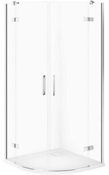 CERSANIT Zestaw kabina półokrągła JOTA 80x80 chrom, brodzik TAKO SLIM biały S601-434