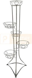 KWIETNIK METALOWY NA KWIATY 123 cm (5 donic) SREBRNY