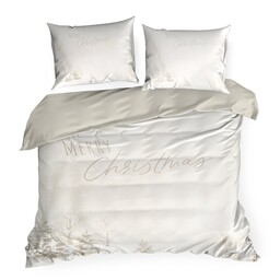 Eurofirany Pościel świąteczna 160x200 Snowflake biała zimowy pejzaż