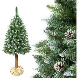 Sosna Naturalna ośnieżona na Pniu choinka sztuczna 220cm