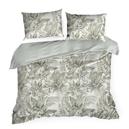 Eurofirany Pościel satynowa 160x200 Spring 48 miętowa liście