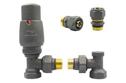 Zawór termostatyczny ELEGANT kątowy grafit strukturalny Pex 16mm