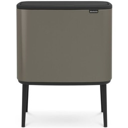 BRABANTIA Kosz na śmieci do segregacji Touch Bin otwierany przez naciśnięcie, wyjmowany wkład 33 L Platynowy Zyskaj