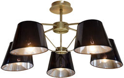 Candellux CORTEZ 35-54999 plafon lampa sufitowa patyna czarne abażury 5X40W E14 66cm