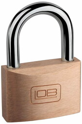 Kłódka KM50 mosiężna w systemie 1 klucz LOB