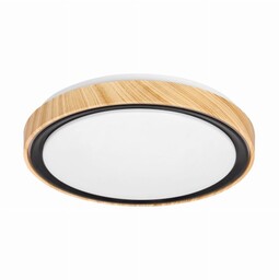 Candellux Aflo lampa sufitowa plafon drewn+czarny 24W LED 3000/4000/6000K 38cm klosz biały