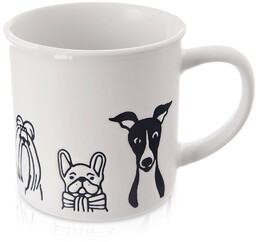 Kubek ceramiczny biały psy 500 ml