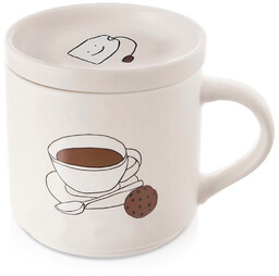 Kubek z pokrywką porcelanowy 420 ml