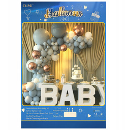 ZESTAW BALONÓW IMPREZOWYCH NIEBIESKO-RÓŻOWE NA URODZINY IMPREZY BABY SHOWER