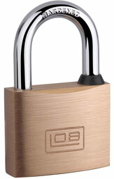 Kłódka KD60 mosiężna, zatrzaskowa w systemie 1 klucz LOB
