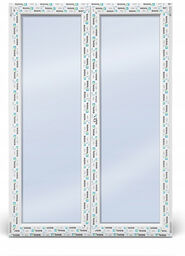 Okno Drzwi Balkonowe 1765 x 2095 Białe Dwuszybowe Dwuskrzydłowe