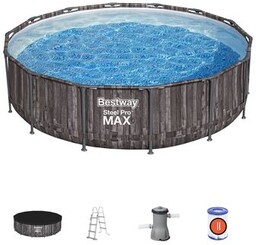 Basen stelażowy z drabinką, pompą i pokrywą Ø427 x 107 cm Bestway