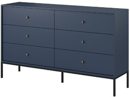 Komoda Mono granatowa z 6 szufladami (MKS154), do sypialni, wysoka