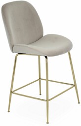 Hoker Dori Gold, beżowy, do kuchni, barowy, glamour, tapicerowany, z oparciem