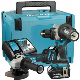 Makita DLX2544TJ Zestaw Combo Wkrętarka DDF492 szlifierka DGA513