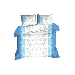 Darymex Pościel z kory 160x200 kwiatki niebieska biała 1605N