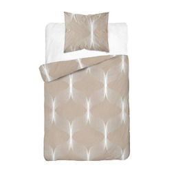 Detexpol Pościel bawełniana 140x200 beżowa jasna biała geometria 5253 A Bawełna 48