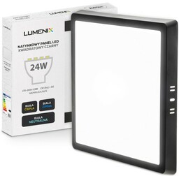 PANEL LED NATYNKOWY PLAFON 30cm kwadrat 24W czarny