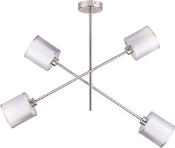 Candellux SAX 34-70692 plafon lampa sufitowa abażur satyna nikiel 4xE14 40W 58cm