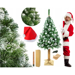Gęsta Choinka sztuczna Sosna Diamentowa na Pniu 220 cm 2xCZAPKA Piękna Pl