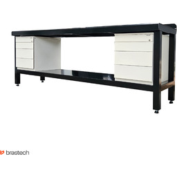 Stół warsztatowy 90 cm x 234 cm x 61,5 cm Blat stalowy 5 mm, waga 225 kg