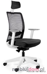 Fotel ergonomiczny ANGGUN Unique Biały stelaż Biały, bl418 Black