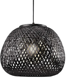 Polux Ekologiczna lampa wisząca Zanzibar 329219 boho ażurowa czarna
