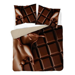 Detexpol Pościel 3D z mikrofibry z tabliczką czekolady i polewą 220x200 cm Visuale 3D wzór 5306 A