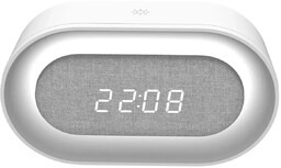 Polux Lampka nocna z budzikiem Kaja 328137 LED 1,3W 3000K biała szara