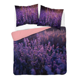 Detexpol Pościel 3D z mikrofibry z motywem lawendy o zachodzie słońca 220x200 cm Visuale 3D wzór 5317 A