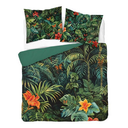 Detexpol Pościel 3D z mikrofibry z tropikalnymi liśćmi i kwiatami hibiskusa 220x200 cm Visuale 3D wzór 5423 A