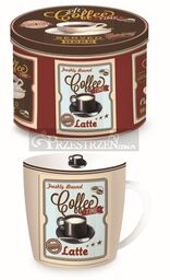 KUBEK PORCELANOWY W PUSZCE METALOWEJ - Coffee Late (217 LAT)