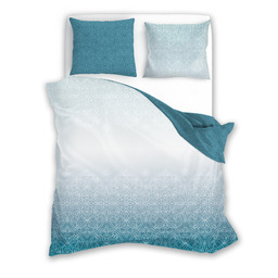 Faro Pościel satynowa 140x200 Milagro Verde 015 niebieska ornamenty z jedną poszewką