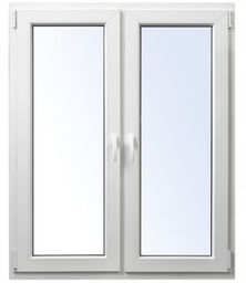 Okno PCV Plastikowe Dwuskrzydłowe 2 Szybowe Białe Od Ręki 1165 x 1435 mm Typowe