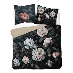 Detexpol Pościel 3D z mikrofibry z romantycznymi piwoniami na czarnym tle 220x200 cm Visuale 3D wzór 5432 A