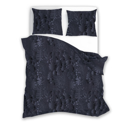 Faro Pościel satynowa 140x200 Milagro Verde 016 czarna kwiaty z jedną poszewką