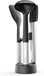 Joseph Joseph Elevate Fusion 3 sztuk nieprzywierający silikonowy zestaw przyborów kuchennych z stojakiem, Odporność na wysokie temperatury, wygodne uchwyty ze stali nierdzewnej z podpórką