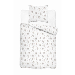 Detexpol Pościel bawełniana 140x200 cm młodzieżowa biała w szare kotki SweetDream wzór 5584 A
