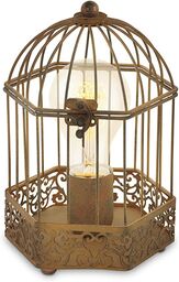 EGLO lampa stołowa Harling, klatka na lampę stołową, światło nocne z metalu w kolorze rdzy, orientalne oświetlenie deco do salonu, sypialni i przedpokoju, oprawka E27