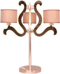 Candellux AMBROSIA 3 43-33925 lampa stołowa abażur miedziany 3X40W E14 + 18,4W LED 48cm