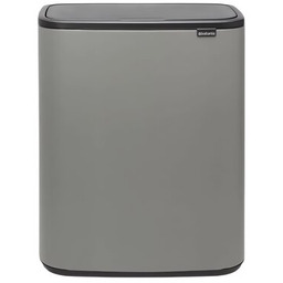 BRABANTIA Kosz na śmieci uchylny Bo Touch 221460 dwukomorowy, do segregacji, System Soft Touch 60L Szary Zyskaj
