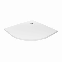 New Trendy Nex brodzik półokrągły 80x80x3,5 cm biały konglomerat B-0449