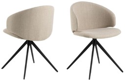 Krzesło obrotowe do jadalni Ella, beżowe (03142), wygodne