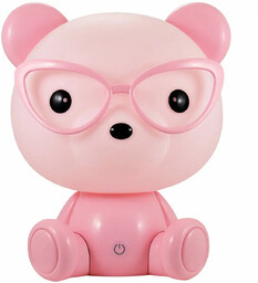 Polux Lampka stołowa z włącznikiem Miś okularnik 327208 LED 2,5W USB różowa