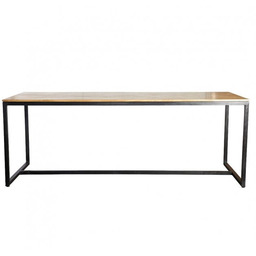 House Doctor FORM Stół 200x80 cm Czarny z Drewnianym Blatem