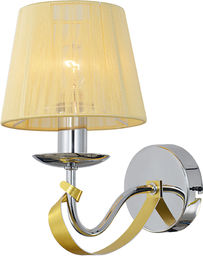Candellux DIVA 21-55040 kinkiet lampa ścienna chrom abażur złoty 1X40W E14 15cm
